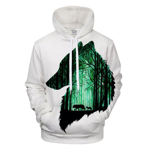 3D Forest Wolf Hoodie
