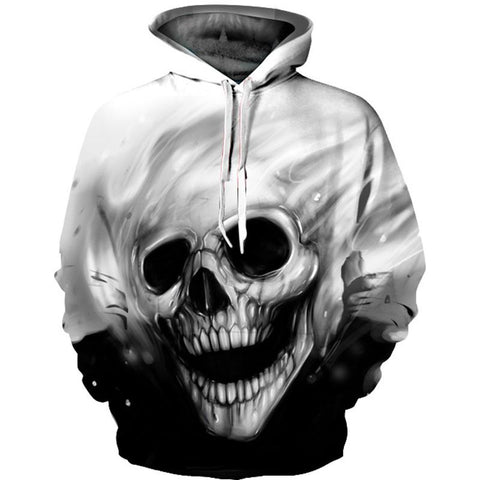 Image of Black & White Skull -  Halloween Hoodie