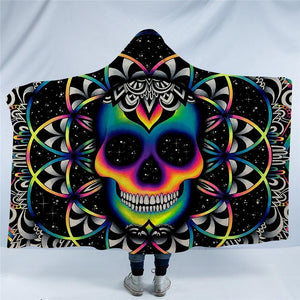 Chaos By Brizbazaar Hooded Blanket - Chaos Skull Black Blanket