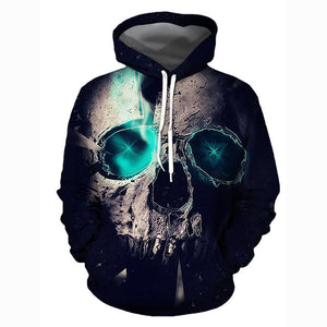 Geometric Hoodie 3D Printed Skull Hooded Basic Pullover