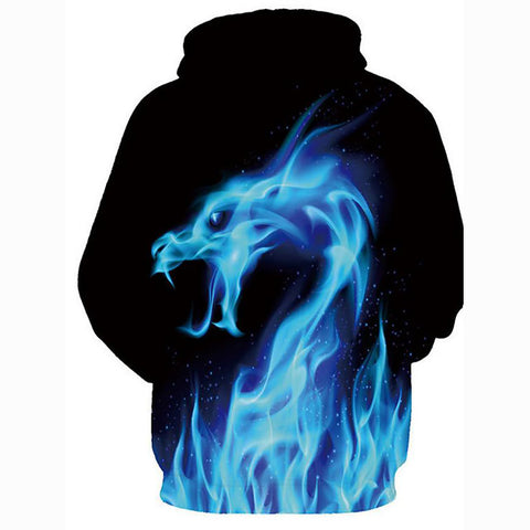 Image of 3D Printed Blue Dragon Hoodie