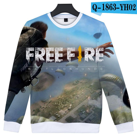 Image of Shooting Game Free Fire 3D Print Crewneck Sweatshirt