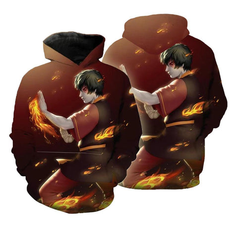 Image of Anime Hoodie - Airbender 3D Moletom Dye Sweatshirt