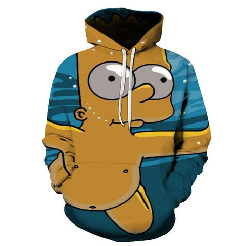 Image of 3D Cartoon Printing Hoodies - Homer Simpson And His Son Sweatshirt