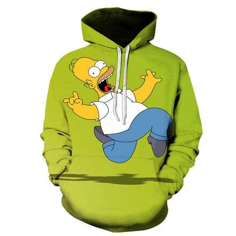 Image of 3D Cartoon Printing Hoodies - Homer Simpson And His Son Sweatshirt