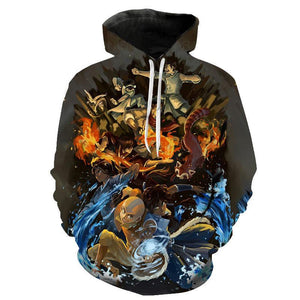 Anime Hoodie - Airbender 3D Moletom Dye Sweatshirt