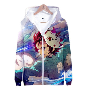 Anime Demon Slayer The Infinite Train Zipper Hoodie Sweatshirt