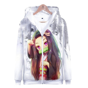 Anime Demon Slayer The Infinite Train Zipper Hoodie Sweatshirt