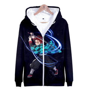 Anime Demon Slayer The Infinite Train Zipper Hoodie Sweatshirt