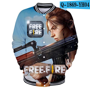 Fashion-FREE FIRE Fashion 3D Baseball Jacket Hoodie Sweatshirt