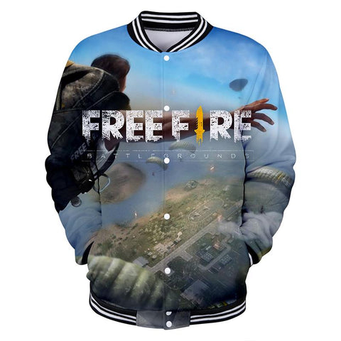 Image of Fashion-FREE FIRE Fashion 3D Baseball Jacket Hoodie Sweatshirt