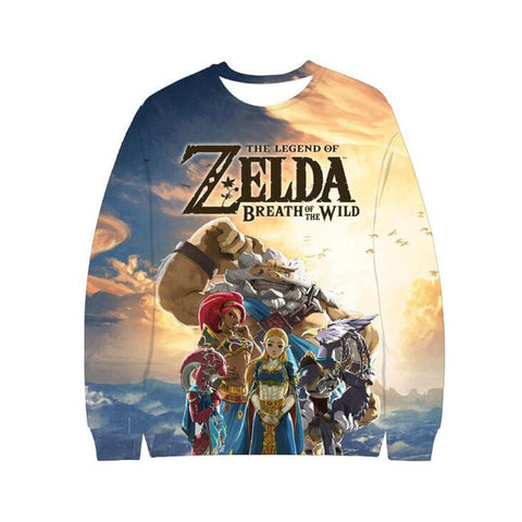 Image of Game The Legend of Zelda Anime Link Majora's 3D Crewneck Sweatshirt
