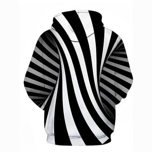 Men's Striped Geometric 3D Hooded Sports Outdoors Hoodie