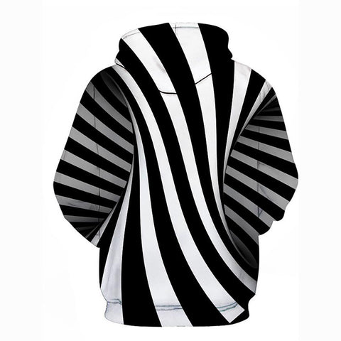 Image of Men's Striped Geometric 3D Hooded Sports Outdoors Hoodie