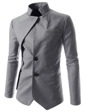 Men's Goth Vintage Stand Collar Irregular Design Suit Jacket