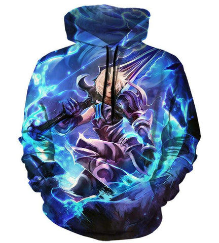 Image of League Of Legend Riven Hoodies - Pullover Blue Hoodie