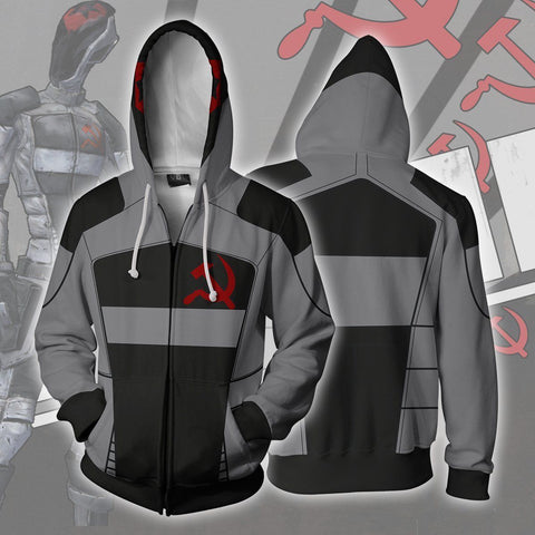 Image of Borderlands 2 Assassin Zero Hoodies - Zip Up Cosplay Costume Hoodie