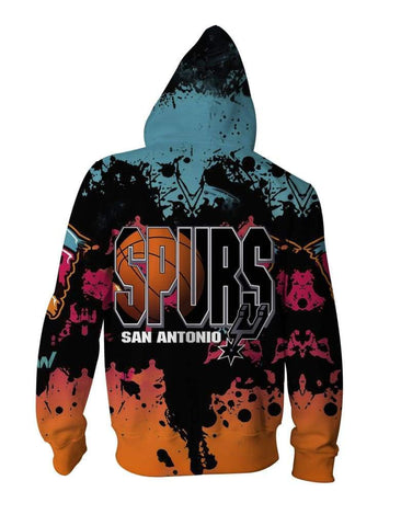 Image of Football San Antonio Spurs Hoodies - Pullover Black 3D Hoodie