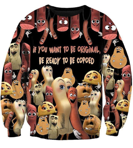 Image of Funny Sausage Party Hoodies - Pullover Black Hoodie