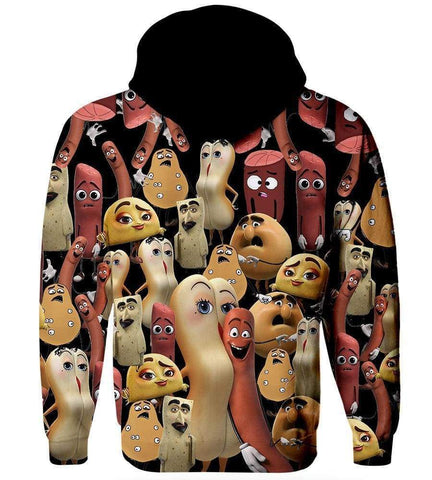 Image of Funny Sausage Party Hoodies - Pullover Black Hoodie