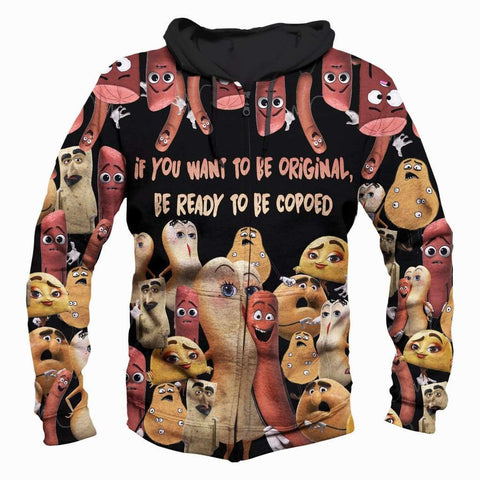 Image of Funny Sausage Party Hoodies - Pullover Black Hoodie