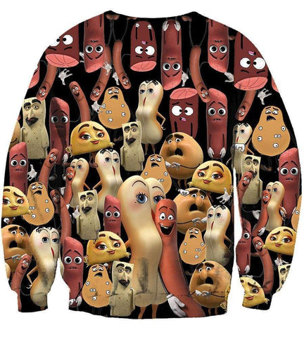 Image of Funny Sausage Party Hoodies - Pullover Black Hoodie