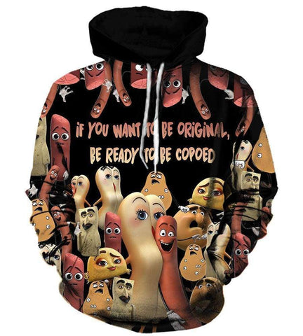 Image of Funny Sausage Party Hoodies - Pullover Black Hoodie