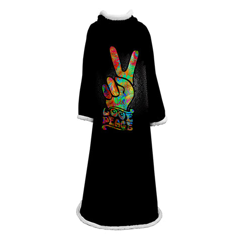 Image of 3D Digital Printed Blanket With Sleeves-Colorful Cartoon Blanket Robe