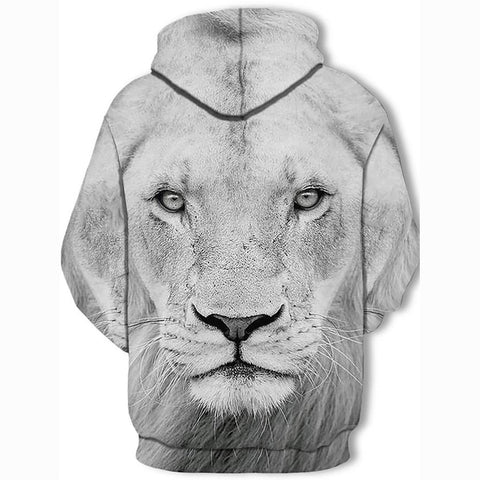 Image of 3D Lion Printed Hoodie - Active Long Sleeve Hooded Pullover