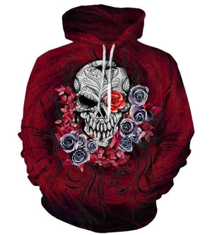 Skull and Roses - 3D Hoodie, Zip-Up, Sweatshirt, T-Shirt