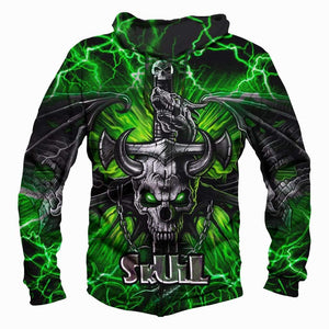 Funny Skull Hoodies - Pullover Skull In The Green Hoodie