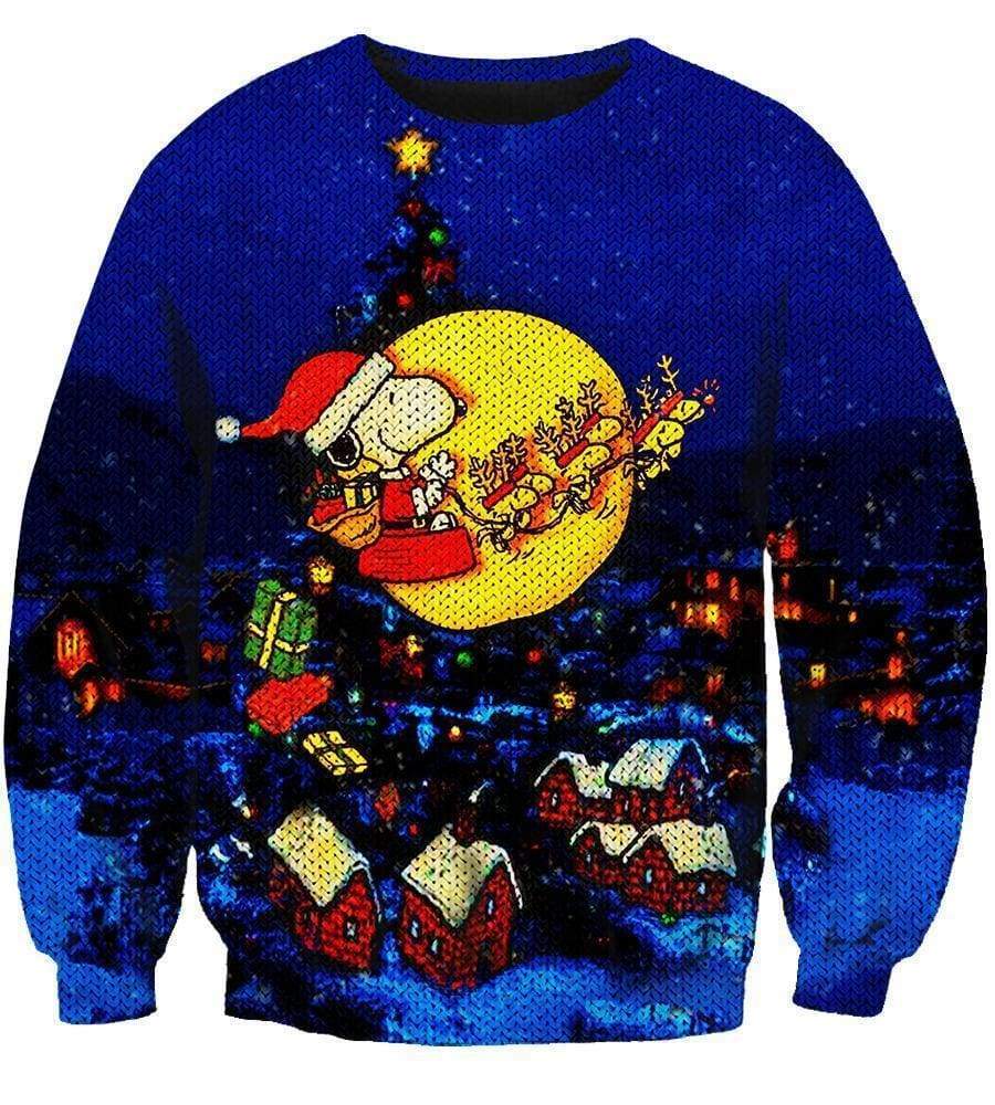 Christmas Snoopy Peanuts Hoodies - Pullover Blue Hoodie