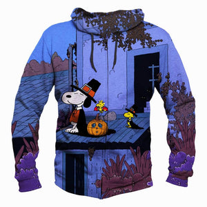 Halloween Snoopy Hoodies - Pullover Blue Hoodie