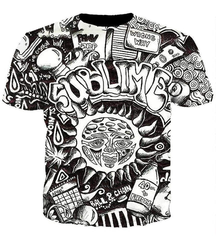 Image of Funny Sublime Hoodies - Black And White The Sun Shines Zip Up Hoodie