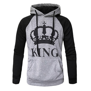 Men's Cartoon Crown Hoodie - Hooded Casual Street Chic Pullover