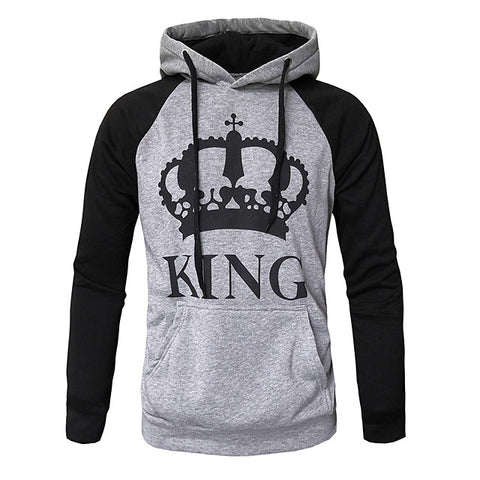 Image of Men's Cartoon Crown Hoodie - Hooded Casual Street Chic Pullover