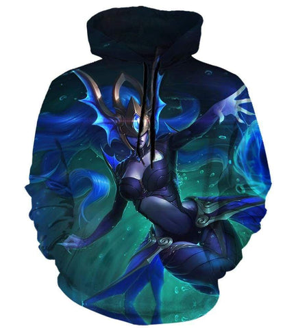 Image of League Of Legend  Syndra Hoodies - Pullover Blue Hoodie