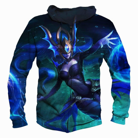 Image of League Of Legend  Syndra Hoodies - Pullover Blue Hoodie