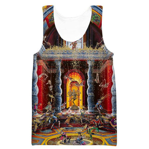 Image of Renaissance Art Hoodies - Pullover Red Church 3D Hoodie