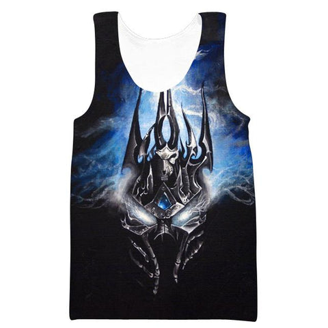 Image of World of Warcraft Lich King Arthas Hoodies - Pullover Portrai Black Hoodie