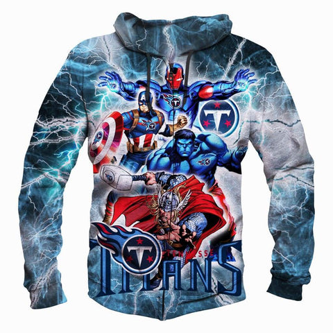 Image of The Avengers Tennessee Titans Hoodies - Pullover Blue Hoodie