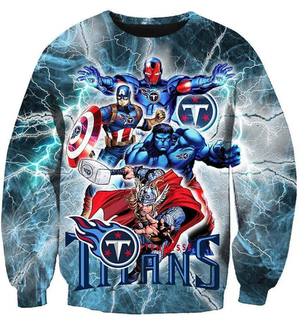 Image of The Avengers Tennessee Titans Hoodies - Pullover Blue Hoodie