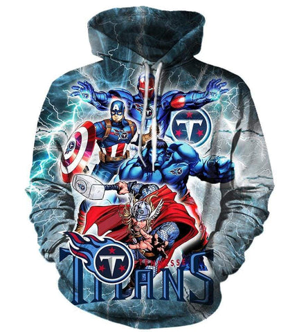 Image of The Avengers Tennessee Titans Hoodies - Pullover Blue Hoodie