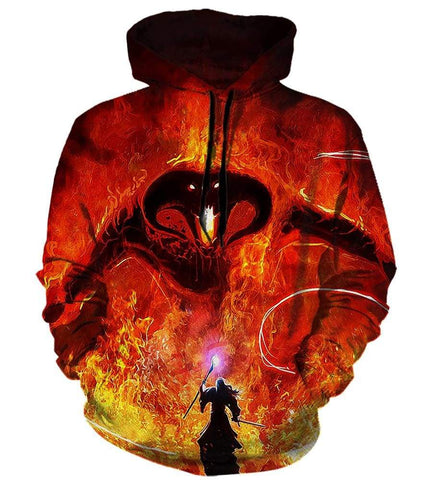 Image of The Lord of The Rings Hoodies - Pullover Red Hoodie