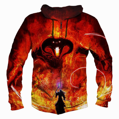 Image of The Lord of The Rings Hoodies - Pullover Red Hoodie
