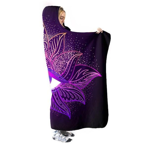 Image of Third Eye Hooded Blanket - Open Eyes Purple Blanket