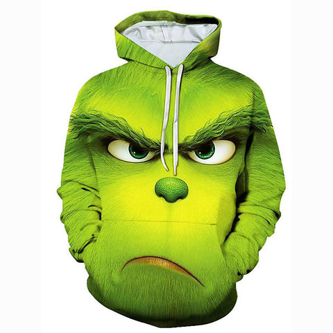 Image of 3D Printed Cartoon Movie Animal Hoodie - Hooded Basic Green Pullover