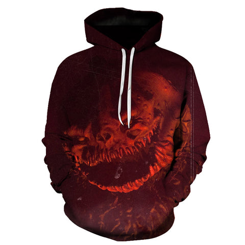 Image of Devil Print Halloween 3D Hoodie