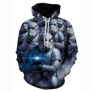 Men's Geometric 3D Printed Hooded Casual Pullover Hoodie