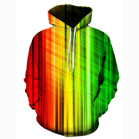 Image of Men's Geometric 3D Printed Hooded Casual Pullover Hoodie